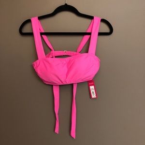 bright pink swimsuit bikini top